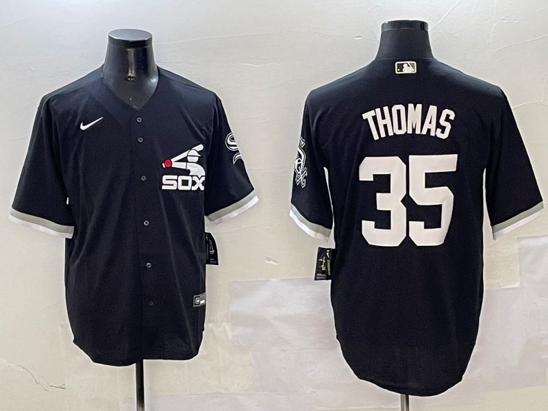 Men Chicago White Sox #35 Thomas Black Game Fashion 2025 Nike MLB Jersey style 1->chicago white sox->MLB Jersey